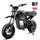 iScooter DX5 Max bicicleta eléctrica en negro con neumáticos todoterreno gruesos, suspensión delantera y compartimento de almacenamiento integrado, exhibido junto a un tablero LCD en color y un sistema de acceso sin llave con tarjeta inteligente NFC sobre un fondo blanco.