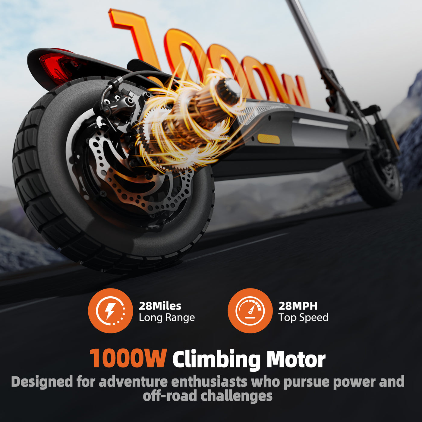 iScooter W9 1000W offroad elektrisk scooter