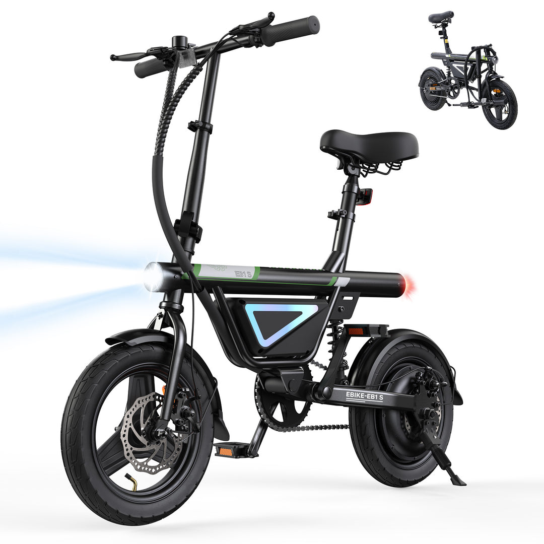 self propelled electric bicycle EB1S 500W Folding Electric Bike | iScooter Compact Urban Commuter