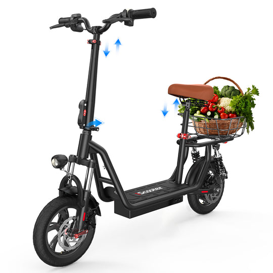 IScooter I12 - Vélo électrique Pliant 500W 36V - Noir, Pour Ville, Unisex Adulte