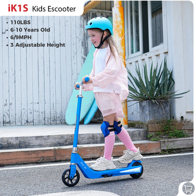 ISCOOTER IK1S Kids Electric Scooter con colorate ruote lampeggianti