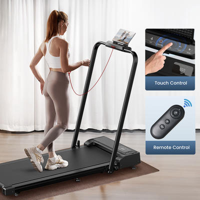 JT51 2-in-1 Folding Treadmill with Handrails