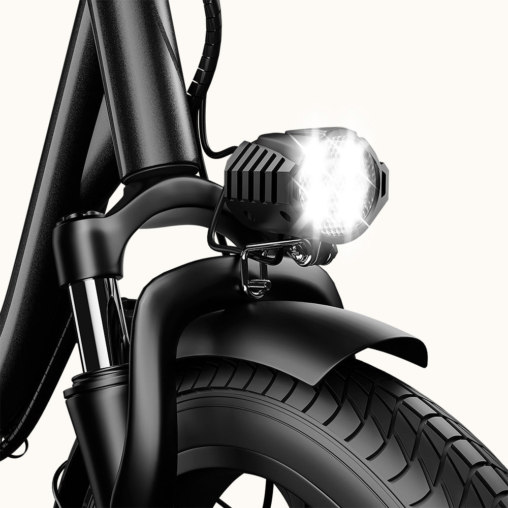 elektrische fiets met koplamp